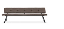Laden Sie das Bild in den Galerie-Viewer, Girsberger  Bank Carim mit Rückenlehne verschiedene Größen von 160 bis 280 cm Breite 4- Fuß Gestell schwarz pulverbeschichtet Leder frei wählbar aus der Kollektion Donna Sitz- und Rückenlehne glatt bezogen oder mit Kapitonierung (gesteppt)
