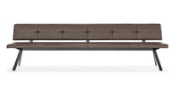 Laden Sie das Bild in den Galerie-Viewer, Girsberger  Bank Carim mit Rückenlehne verschiedene Größen von 160 bis 280 cm Breite 4- Fuß Gestell schwarz pulverbeschichtet Leder frei wählbar aus der Kollektion Donna Sitz- und Rückenlehne glatt bezogen oder mit Kapitonierung (gesteppt)
