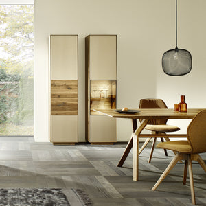 Anrei Vitrine Puro Style SY770 oder SY771 Asteiche gebürstet o. Astnuß 50x198,6x35cm