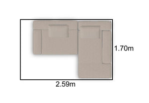 Jori Loungesofa, Ecksofa Longueville Landscape JR-8180 Stoff Bembebis verschiedene Größen