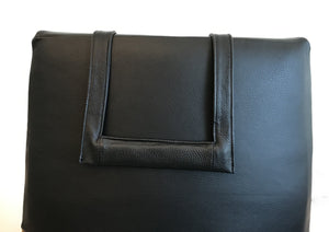 Nackenkissen schmal 26cm für Jori Relaxsessel ellipsenförmig, cavila black, Nackenrolle, Gegengewischt Lederummantelt