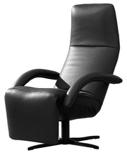Laden Sie das Bild in den Galerie-Viewer, „JORI Relaxsessel Yoga JR-7360 in Leder Celia Nero – elegante Frontalansicht mit ergonomischem Design“
