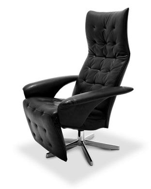 JORI Relaxsessel Square JR-7980 in Leder – frontal, modernes Design mit ergonomischer Rückenlehne