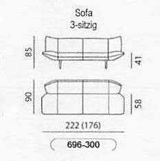 Leolux Devon kleines Designsofa verschiedene Größen Leder Senso