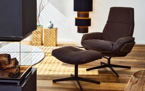 Moderner Loungesessel Daron in stilvollem Wohnambiente