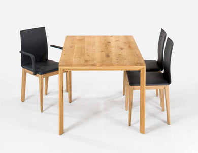 Scholtissek kleiner Ausziehtisch Küchentisch Jade 120, 140 und 160x85cm knorrige Eiche massiv,
