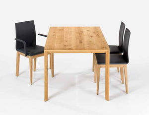 Scholtissek kleiner Ausziehtisch Küchentisch Jade 120, 140 und 160x85cm knorrige Eiche massiv,