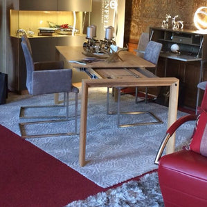 Scholtissek kleiner Ausziehtisch Küchentisch Jade 120, 140 und 160x85cm knorrige Eiche massiv,