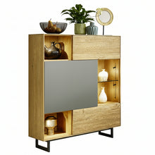 Laden Sie das Bild in den Galerie-Viewer, Puro Style Highboard – Rahmenfuß bronze im Vergleich zur Sockel-Variante (Gesamthöhe 134,6 cm)
