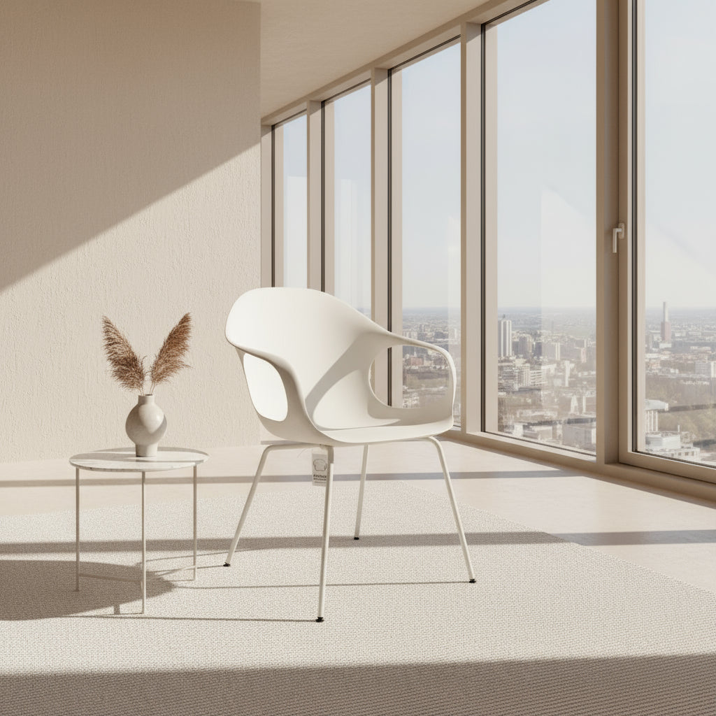 Kristalia Elephant Chair im Loft-Ambiente – Polyurethan Weiß (PO01), 4-Fuß weiß lackiert
