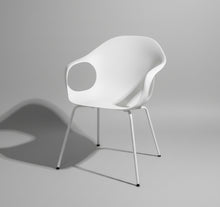 Laden Sie das Bild in den Galerie-Viewer, Elephant Chair – Frontansicht, Polyurethan Weiß (PO01), 4-Fuß weiß Hintergrund grau
