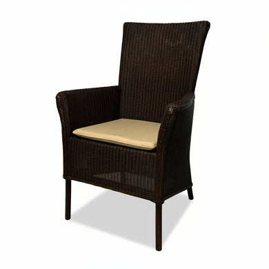 Lloyd Loom Boston – Frontansicht, Loom-Geflecht in Dunkelbraun