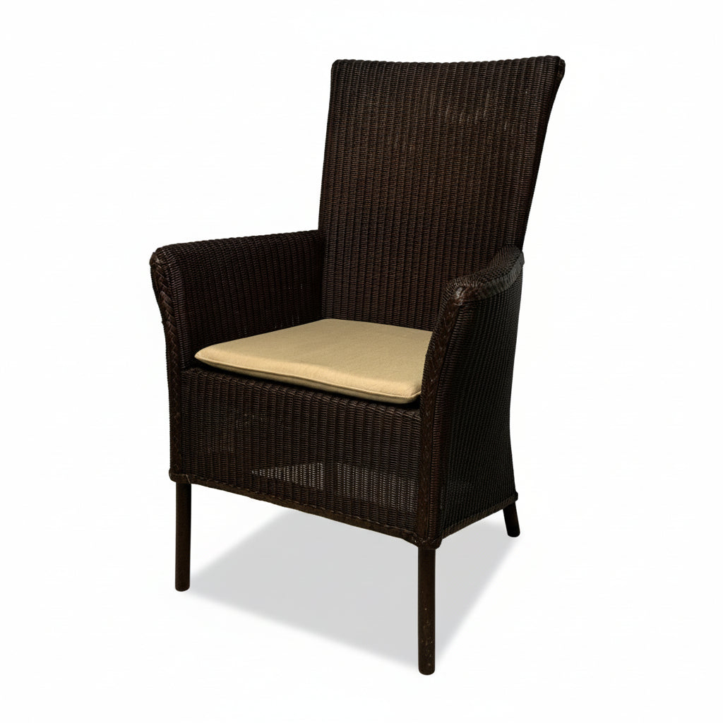 Lloyd Loom Boston – Frontansicht, Loom-Geflecht in Dunkelbraun